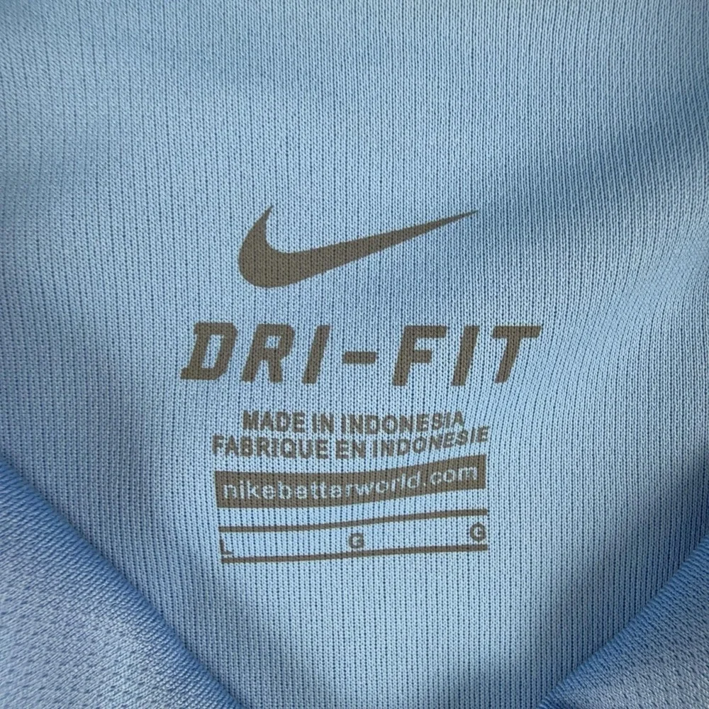 Nike Polo Shirt Mens Large Blue Dri-FIT Golf Performance Piped Short Sleeve